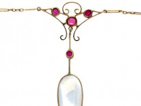 Moonstone & Garnet Arts & Crafts Necklace