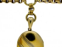 Silver Gilt Victorian Locket on Chain