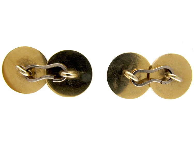 Art Deco Gold & Cloisonne Enamel Cufflinks