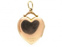 Edwardian 9ct Gold Sapphire & Diamond Heart Locket