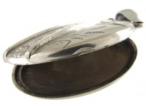 Silver Victorian Oval Locket with Bird Motif