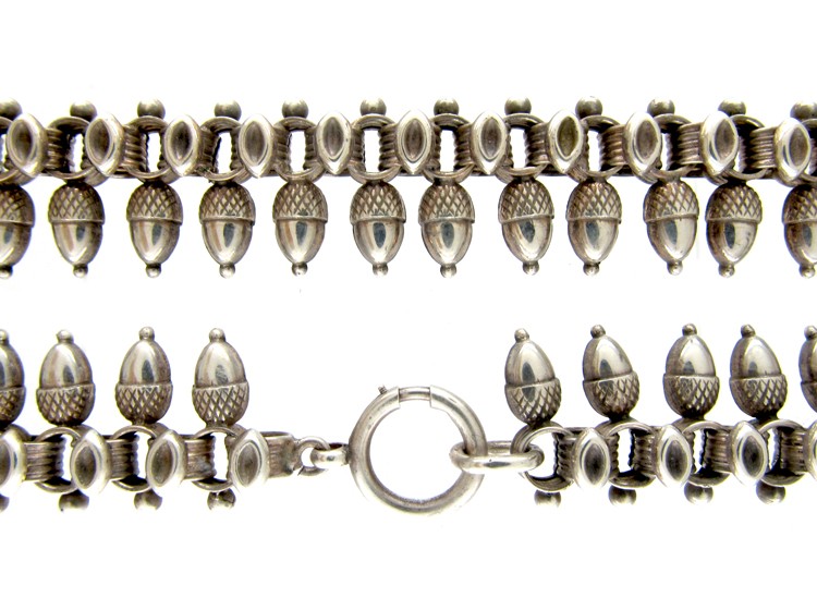 Silver Victorian Acorn Collar
