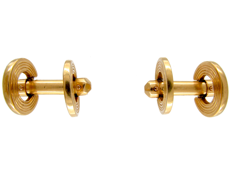 French 18ct Gold Cufflinks (759C) | The Antique Jewellery Company