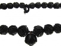 Carved Jet Victorian Beads