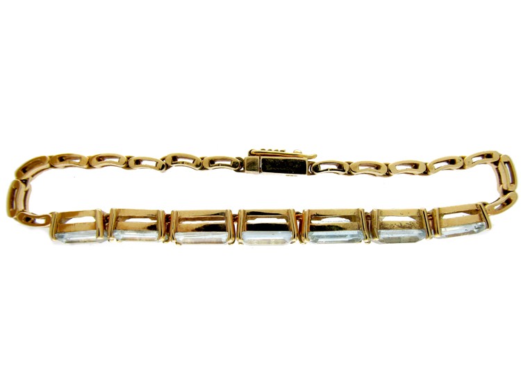 Aquamarine 14ct Gold Bracelet