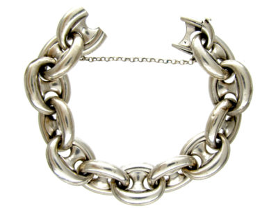 Victorian Silver Large Link Bracelet