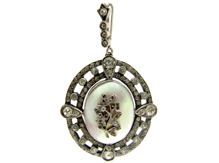 Edwardian Silver & Paste Pendant (773C) | The Antique Jewellery Company