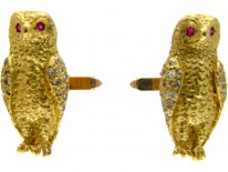 18ct Gold Owl Cufflinks