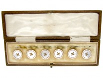 9ct Gold Set of Edwardian Buttons in Original Case