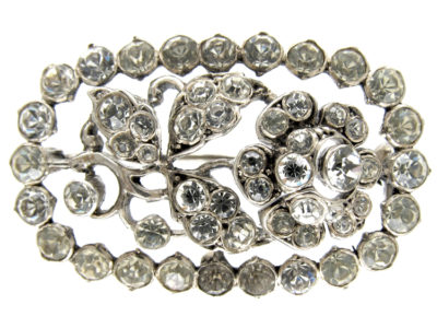 Silver & Paste Edwardian Rose Brooch