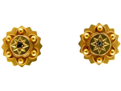 15ct Gold Victorian Round Earrings