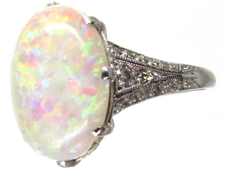 Opal & Diamond Edwardian Dress Ring