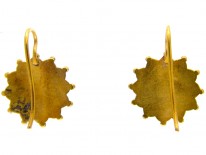 Victorian 15ct Gold Diamond Set Flower Earrings