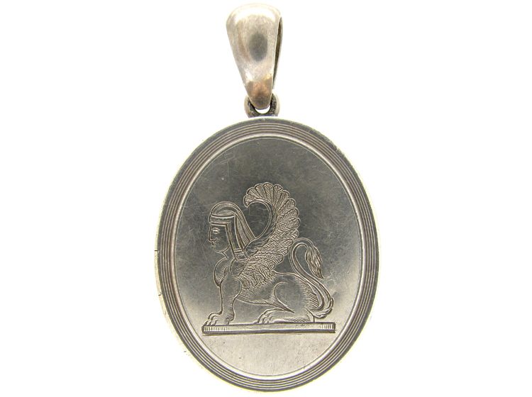 Silver Assyrian Victorian Locket (208C) | The Antique Jewellery Company