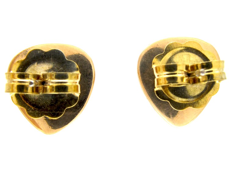 Pearl Heart 18ct Gold Edwardian Earrings