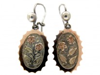 Silver & Gold Overlay Victorian Earrings