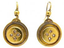 15ct Gold Victorian Diamond Set Drop Earrings