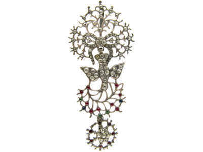 French St Esprit Silver & Paste Pendant