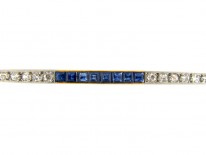 Long Sapphire & Diamond Art Deco Brooch