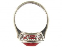Fire Opal & Diamond Edwardian Ring