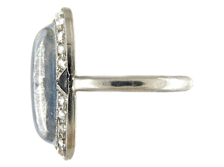 Cartier Moonstone & Diamond Deco Ring
