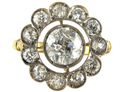 Diamond Edwardian Open Cluster Ring