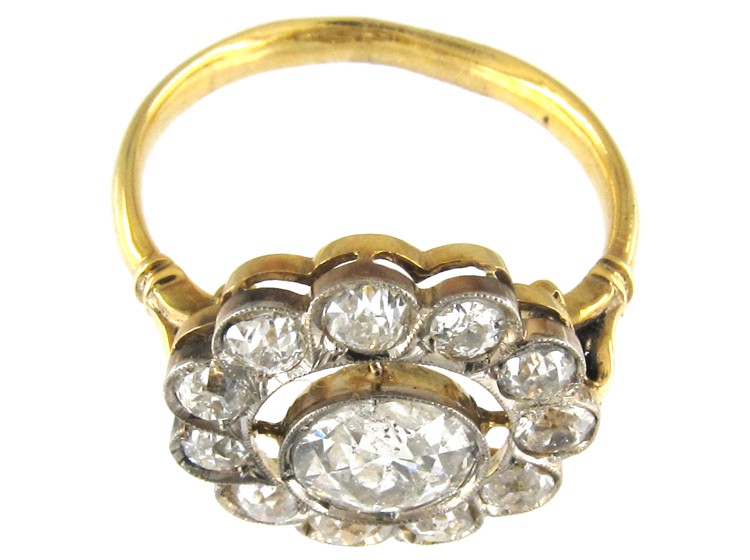 Diamond Edwardian Open Cluster Ring