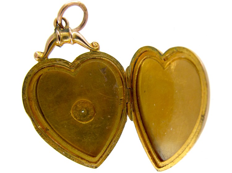 Gold Heart Locket set with a Diamond