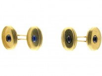 Cabochon Sapphire 14ct Gold Cufflinks