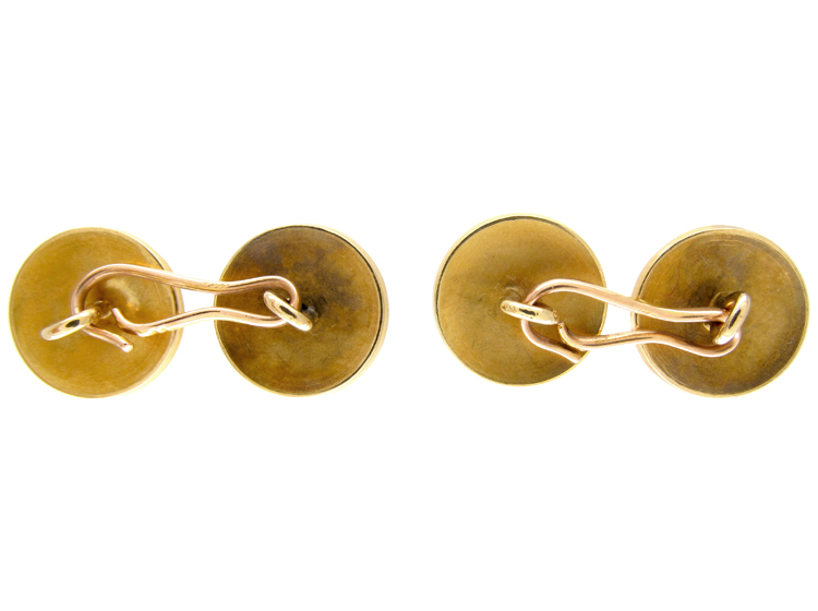 French 18ct Gold Victorian Cufflinks (301D) | The Antique Jewellery Company