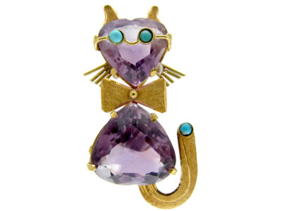18ct Gold Cat Brooch