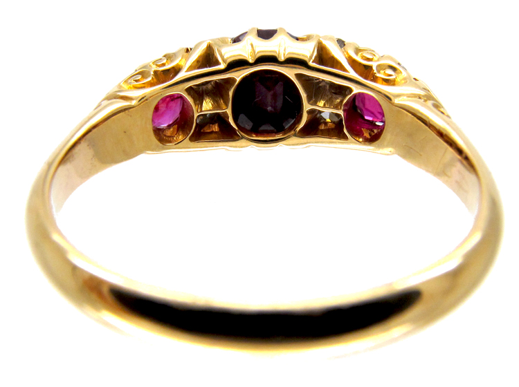 Burma Ruby & Diamond Half Hoop Victorian Ring (258D) | The Antique ...