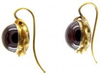 Victorian Gold & Cabochon Garnet Earrings