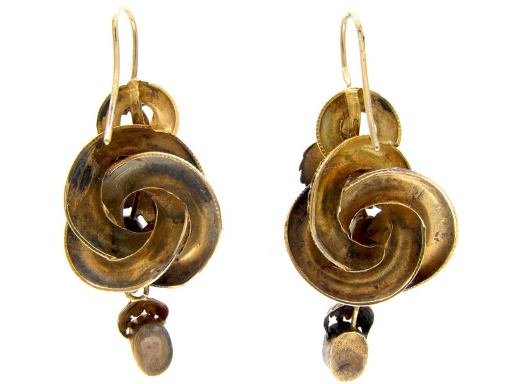 Victorian Gold & Aquamarine Drop Earrings