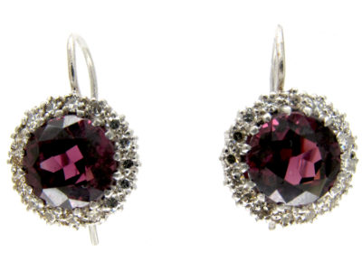 Pink Tourmaline & Diamond Earrings