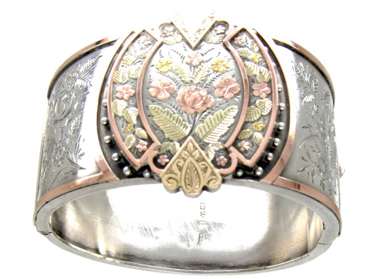Silver & Gold Overlay Victorian Bangle