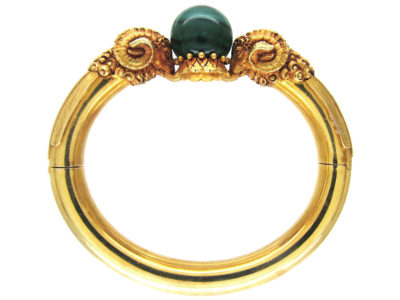 Gold Rams' Heads Bangle by Otto Klein