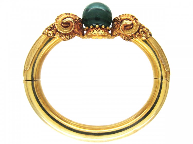 Gold Rams' Heads Bangle by Otto Klein
