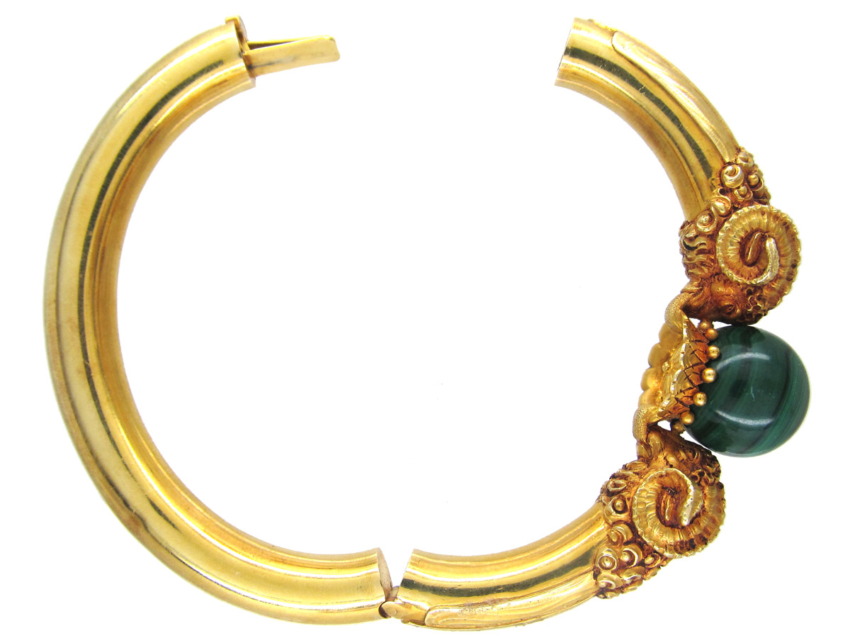 Gold Rams' Heads Bangle by Otto Klein (262D) | The Antique Jewellery ...