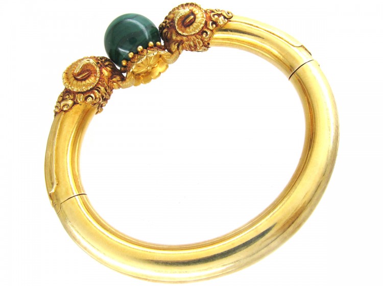 Gold Rams' Heads Bangle by Otto Klein