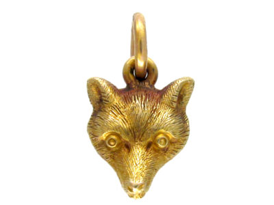 Gold Fox Head Charm