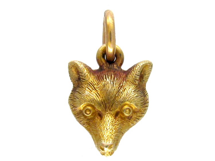 Gold Fox Head Charm