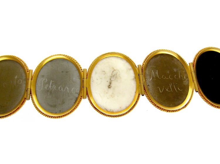Carved Lava Gold Victorian Bracelet in Original Case