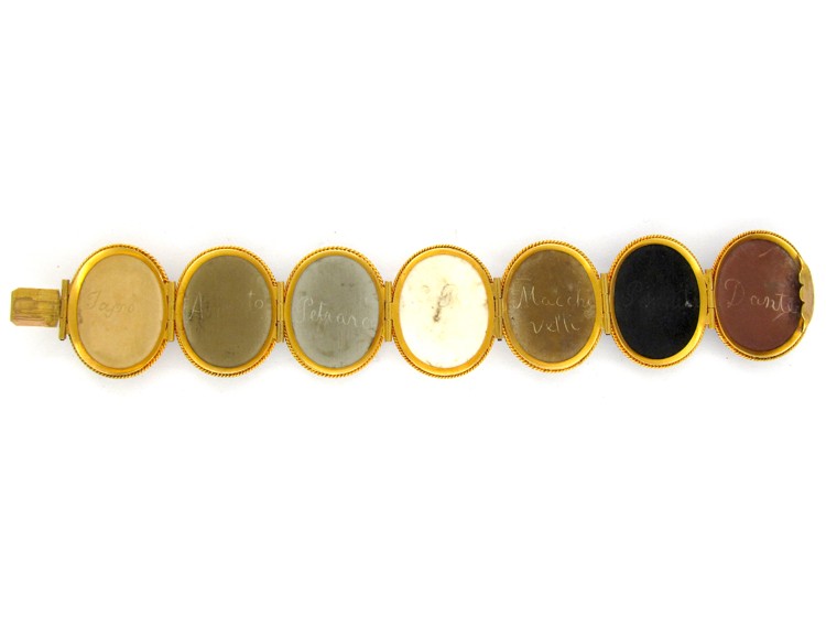 Carved Lava Gold Victorian Bracelet in Original Case