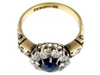 Sapphire & Diamond Cluster Edwardian Ring
