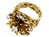 18ct Gold & Diamond Ring in The Shape of A Chrysanthemum