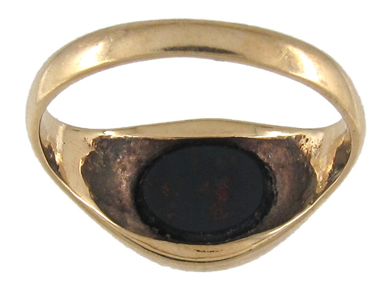 Oval Bloodstone Signet Ring