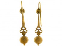 Gold Jubilee Enamel Moonstone & Chrysoprase Drop Earrings