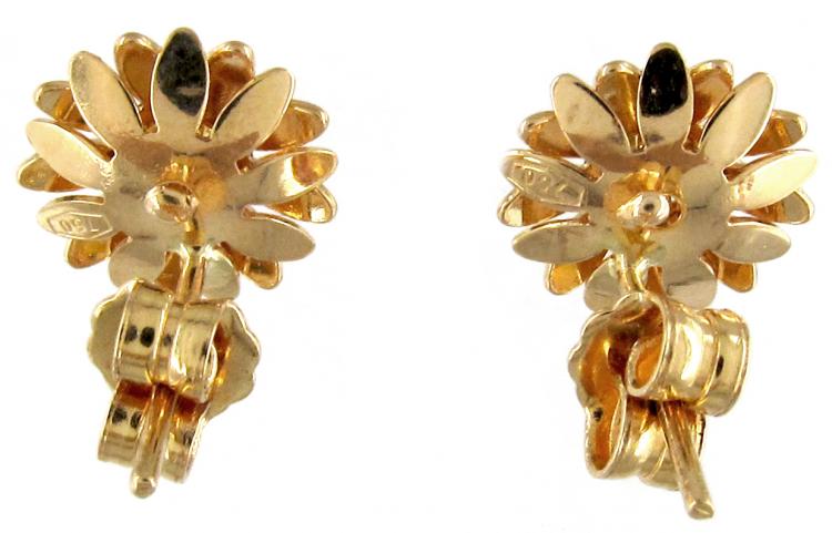 Diamond & 18ct Gold Flower Earrings