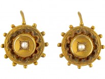 Victorian 15ct Gold & Pearl Earrings
